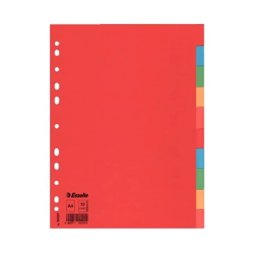Elválasztólap ESSELTE A/4 karton színes 10lap/csg