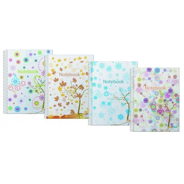 Spirálfüzet ANCOR A/4 120lap PP négy évszak - kockás