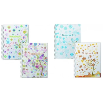 Spirálfüzet ANCOR A/5 120lap PP négy évszak - kockás