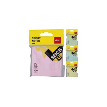 Öntapadó jegyzettömb, 76x76 mm, 100 lap, DELI &quot;Stick UP&quot;, pasztell szín