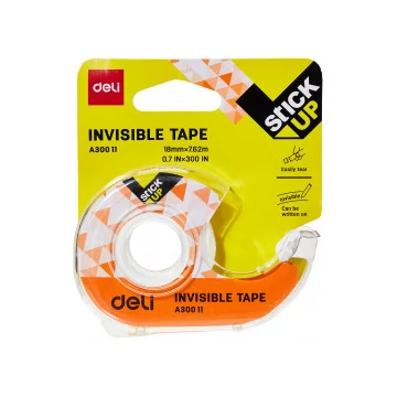 Ragasztószalag, adagolón, írható, 18 mm x 7,62 m, DELI &quot;Stick UP&quot;
