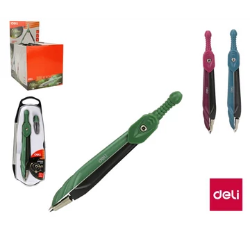 Körző, iskolai, heggyel, DELI "Orbit", vegyes szín