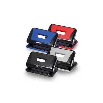 Lyukasztó, kétlyukú, 10 lap, műanyag, DELI "ESSENTIAL", vegyes szín