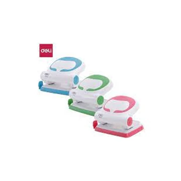 Lyukasztó, kétlyukú, 20 lap, műanyag, DELI "VIVID", vegyes szín