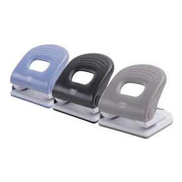 Lyukasztó, kétlyukú, 40 lap, fém, DELI "PRO", vegyes szín