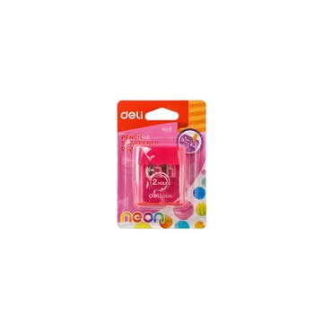 Hegyező, kétlyukú, tartályos, DELI "neon", vegyes szín