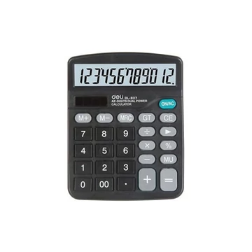 Számológép, asztali, 12 számjegy, DELI "EASY", fekete