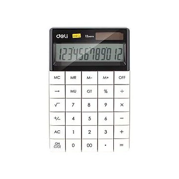 Számológép, asztali, 12 számjegy, DELI "TOUCH", fehér