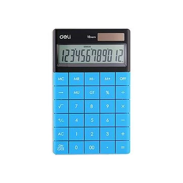 Számológép, asztali, 12 számjegy, DELI "TOUCH", kék