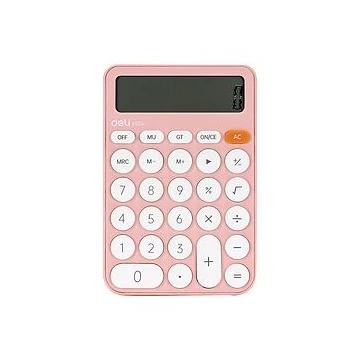 Számológép, asztali, 12 számjegy, DELI "FASHION", pasztellpink