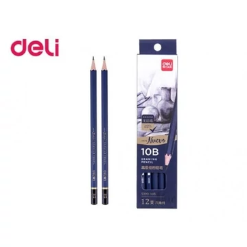Grafitceruza, 10B, hatszögletű, 12 darabos, DELI "ARTE Nuevo"
