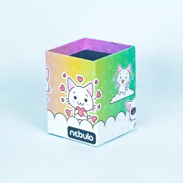 Írószertartó pohár, asztali, papír, Cicás, Nebulo