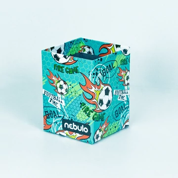 Írószertartó pohár, asztali, papír, Foci, Nebulo