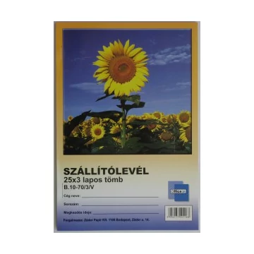 Szállítólevél A/5 (25x3) PR.  B.10-70/3/V