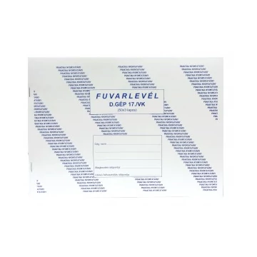 Fuvarlevél PR. A/4 (50x3)  D.GÉPJ.17/V