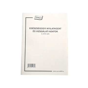 Egészségügyi könyv új C.3151-2/A
