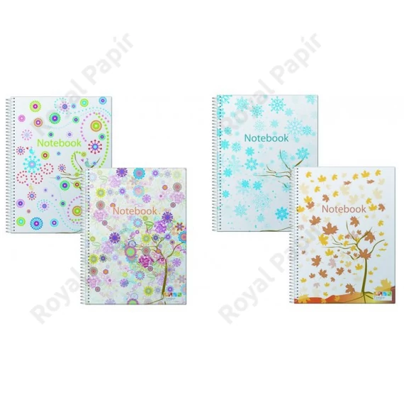 Spirálfüzet ANCOR A/5 120lap PP négy évszak - kockás