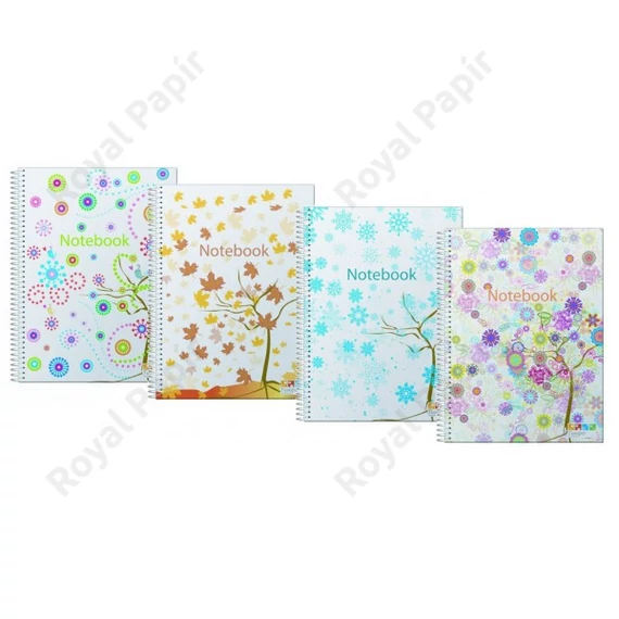 Spirálfüzet ANCOR A/6 120lap PP négy évszak - kockás