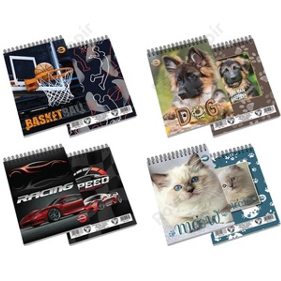 Spirálnotesz T-Creativ A/7-40m mintás fedelű, vonalas, 40 lapos