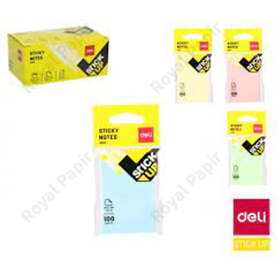 Öntapadó jegyzettömb, 76x51 mm, 100 lap, DELI 