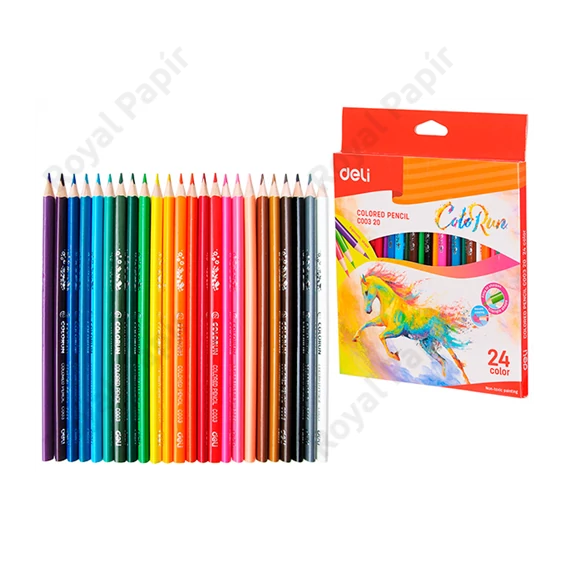 Színesceruza készlet, háromszögletű, DELI 