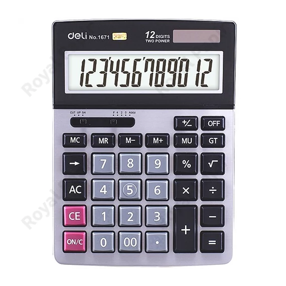 Számológép, asztali, 12 számjegy, DELI 