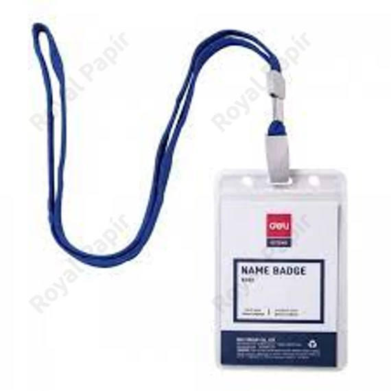 Névkitűző nyakpánttal, álló, 70x105 mm, DELI 