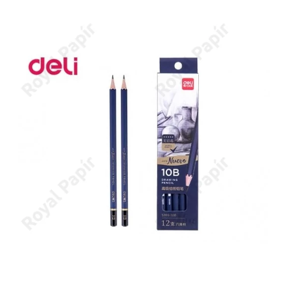 Grafitceruza, 10B, hatszögletű, 12 darabos, DELI 