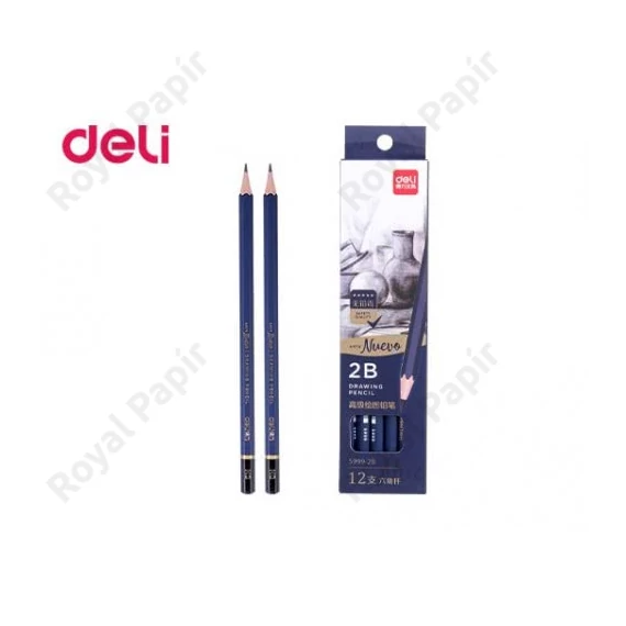 Grafitceruza, 2B, hatszögletű, 12 darabos, DELI 