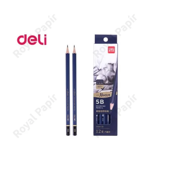 Grafitceruza, 5B, hatszögletű, 12 darabos, DELI 