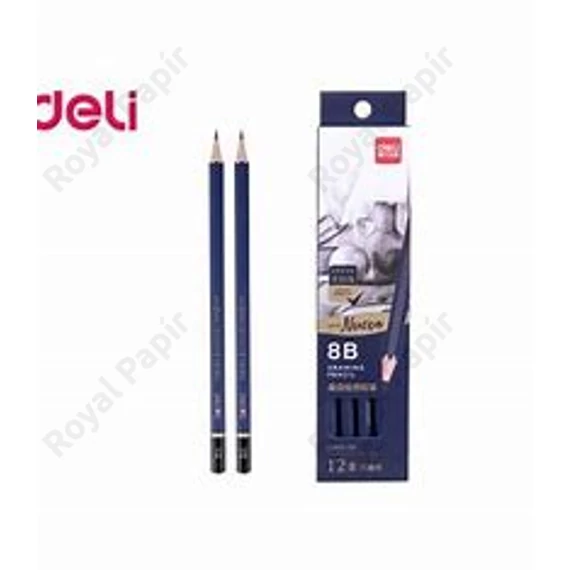 Grafitceruza, 8B, hatszögletű, 12 darabos, DELI 