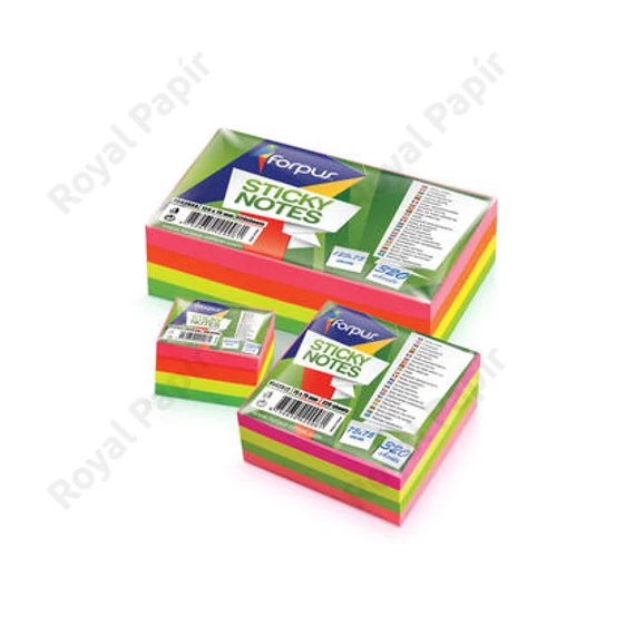 Öntapadós jegyzettömb NEON 75x75 - 320 lapos