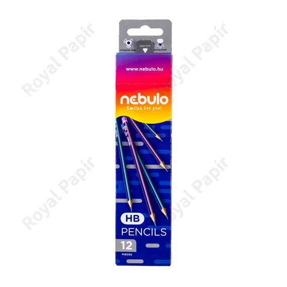 Grafit ceruza, háromszögletű, HB, Nebulo