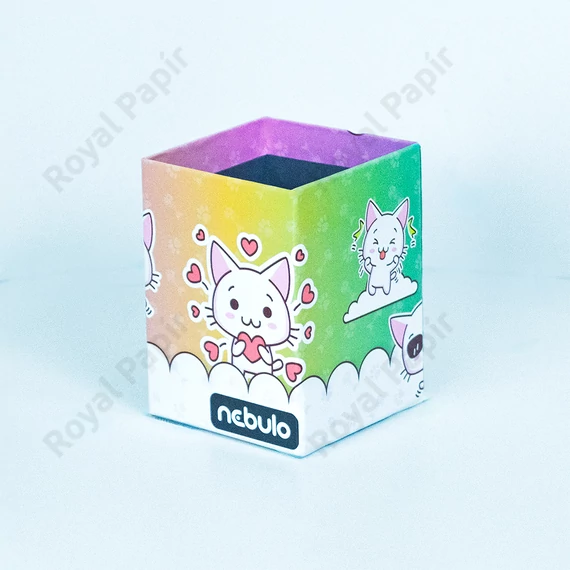 Írószertartó pohár, asztali, papír, Cicás, Nebulo