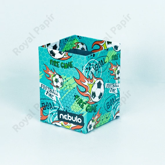 Írószertartó pohár, asztali, papír, Foci, Nebulo