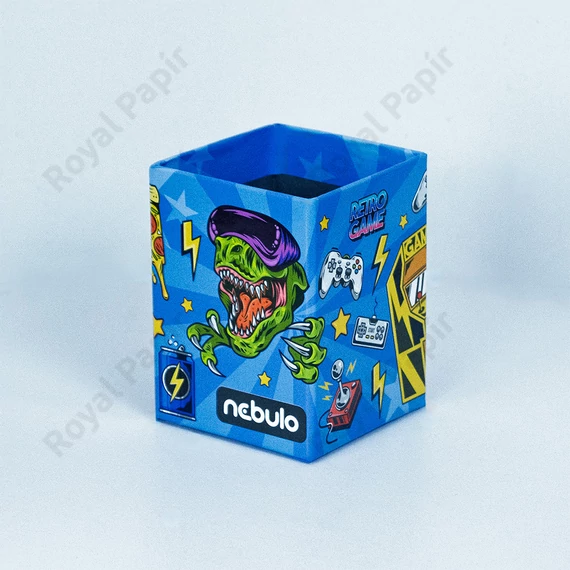 Írószertartó pohár, asztali, papír, Gamer, Nebulo