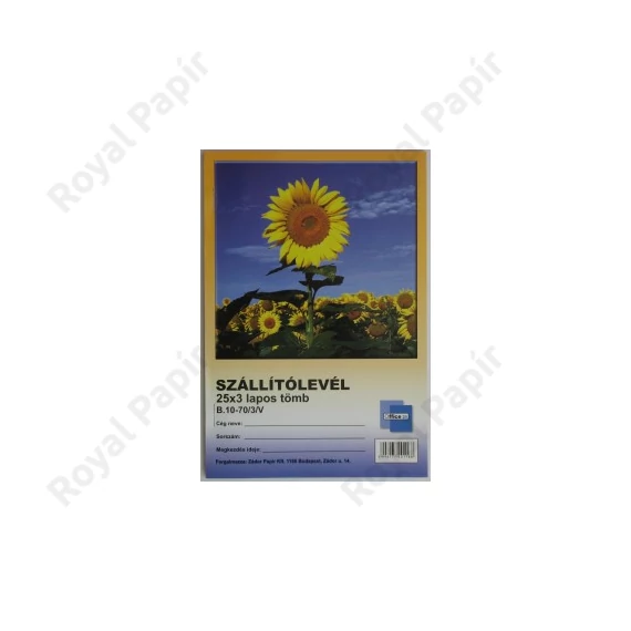 Szállítólevél A/5 (25x3) PR.  B.10-70/3/V