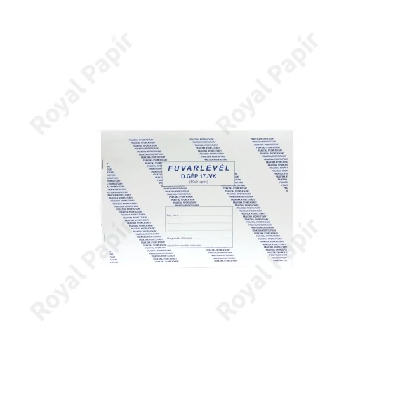 Fuvarlevél PR. A/4 (50x3)  D.GÉPJ.17/V