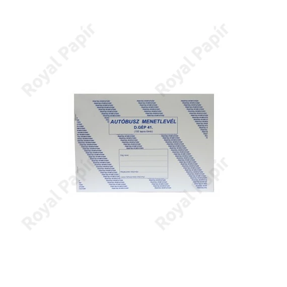 Menetlevél autóbusz PR. A/4  D.GÉPJ.41