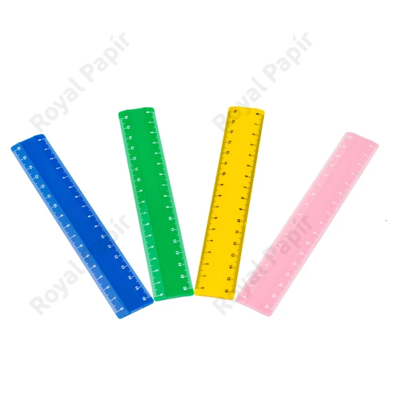 Vonalzó, egyenes, 16 cm-es, vegyes színek, Nebulo