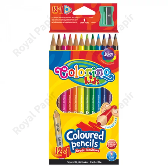 Színesceruzakészlet Colorino Kids TRIO - 12+1  hegyezővel
